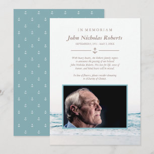 Ozeanwellen im Memoriam-Foto Einladung