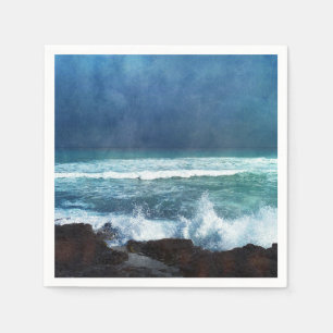 Ozeanwellen in Hawaii - Aquamarine blaue Marine vo Serviette