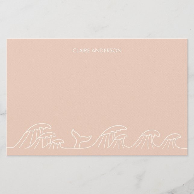 Ozeanwellen Küstenmädchen Papier (Vorderseite)