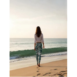 Ozeanwellen-Marmor Leggings
