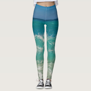 Ozeanwellen Meer Küsten Aqua Nautik Strand Meer Leggings