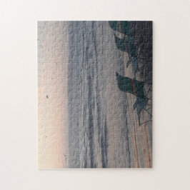 Ozeanwellen mit leeren Stühlen Puzzle