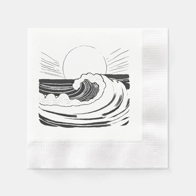 Ozeanwellen Serviette (Vorderseite)
