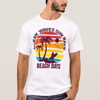 Ozeanwellen Sonnenstrahlen Strandtage lustige Erin T-Shirt