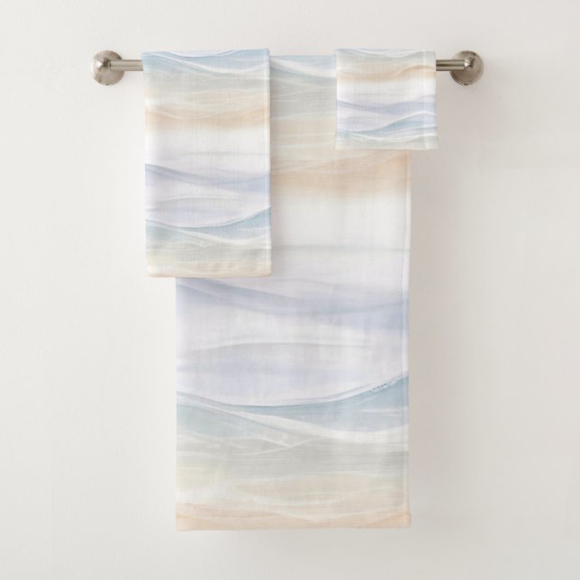 Ozeanwellen-Strand-Design 365 Badhandtuch Set (Insitu)