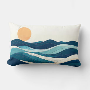 Ozeanwellen-Tasse Minimalistische Küstenlinie Art Lendenkissen