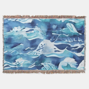 Ozeanwellen Türkis Wasserfarbe Aqua Blau Decke