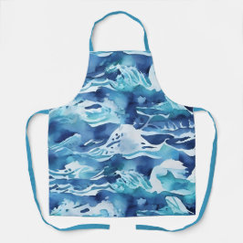 Ozeanwellen | Türkis Wasserfarbe Aqua Blau Schürze