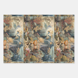 Ozeanwelt, unter dem Meer, nautisch Geschenkpapier Set