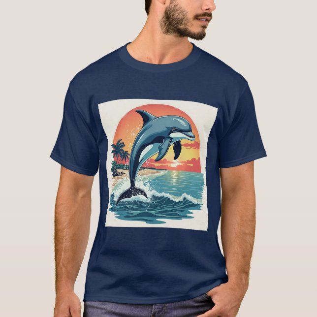 Ozeanwunder: Ein Sonnenuntergang : Delphin T-Shirt (Vorderseite)