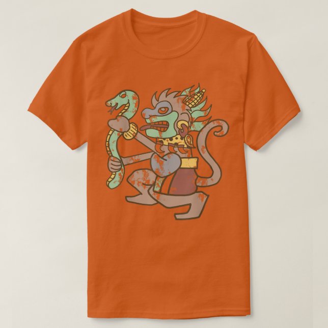 Ozomahtli Meican Aztec Monkey God Tshirt (Design vorne)
