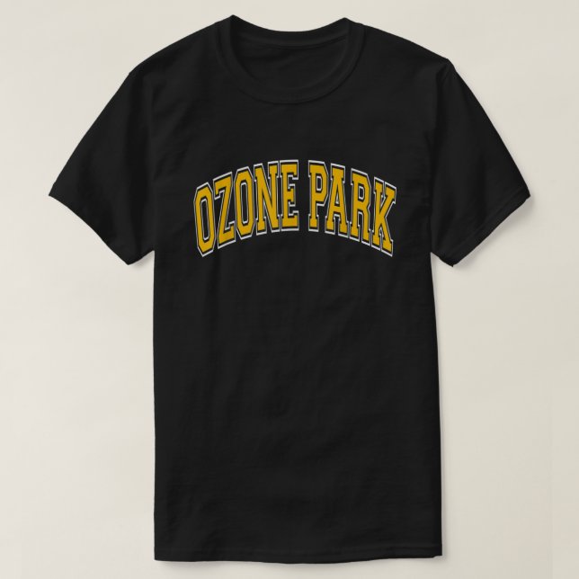 Ozone Park Ny Queens Varsity Style Amber Text  T-Shirt (Design vorne)