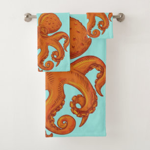 Oztopus des Schleife Meeres Long Tentacles Badhandtuch Set