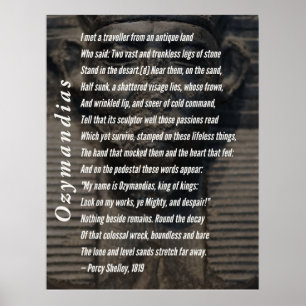 Ozymandias Gedicht von Percy Shelley, 1819 Poster