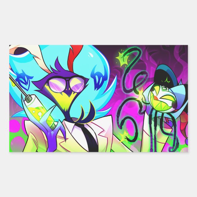 Ozzie Halloween Slasher | Helluva Boss |  Rechteckiger Aufkleber (Vorderseite)