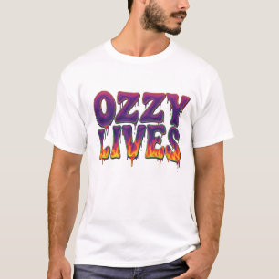 „Ozzy Lives“ – Psychedelische Acid-Trip-Schrift T-Shirt