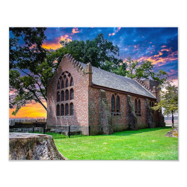 P1010074-Jamestown, VA, Old Settlement Church Fotodruck (Vorne)