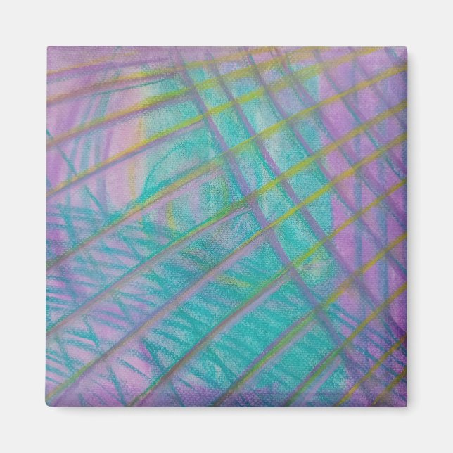 P34 Einzigartige farbenfrohe abstrakte Kunst Magnet (Vorne)