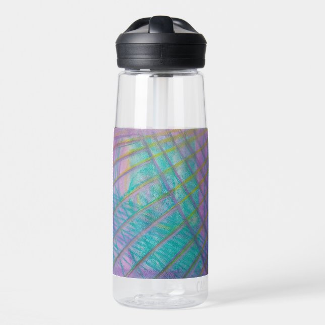 P34 Einzigartige farbenfrohe abstrakte Kunst Trinkflasche (Vorne)