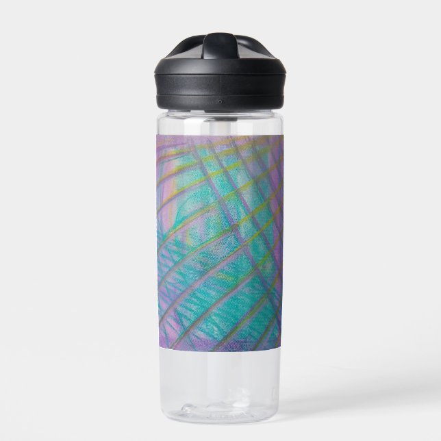 P34 Einzigartige farbenfrohe abstrakte Kunst Trinkflasche (Vorderseite)