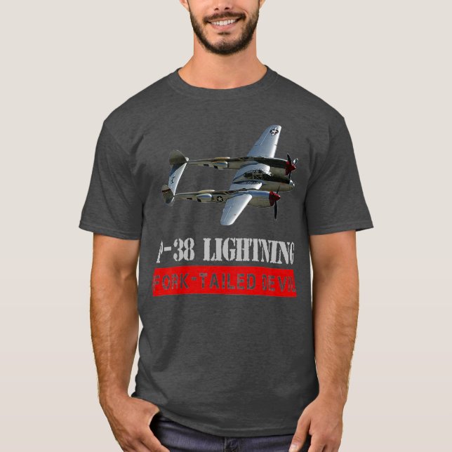 P38 Lightning War bird The fork tailed Devil T-Shirt (Vorderseite)