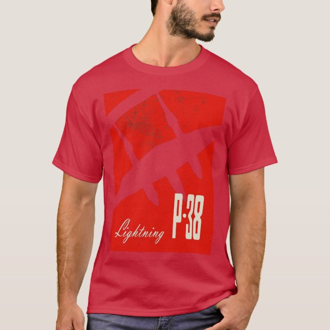 P38 Lightning WW2-Jagdflugzeug T-Shirt (Vorderseite)