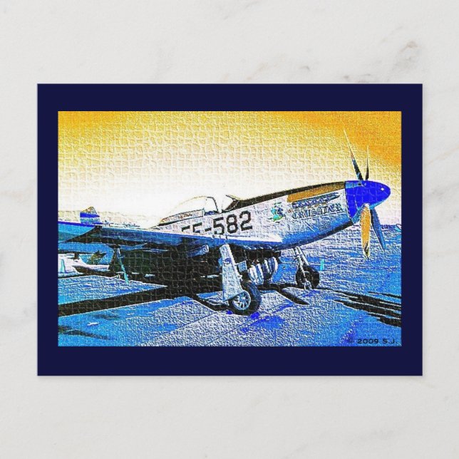 "P51 Mustang" © 2009 S.J. Postkarte (Vorderseite)