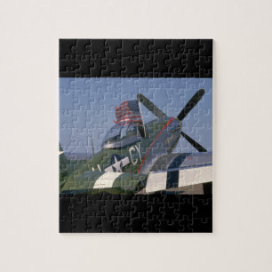 P51 Mustang, hintere Ansicht. (Flagge) _WWII Puzzle
