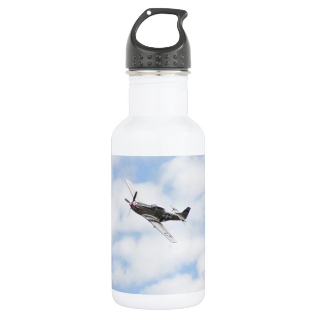 P51 Mustang im Flug Trinkflasche (Vorderseite)