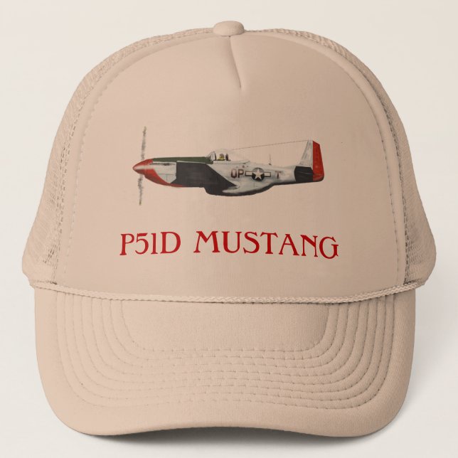 p51d Mustang Trucker Hat Truckerkappe (Vorderseite)