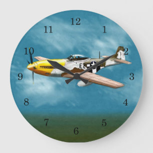 P51D Mustang Wall Clock Große Wanduhr