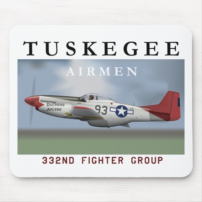 P51D roter Schwanzkämpfer geflogen von Tuskegee Mousepad (Vorne)