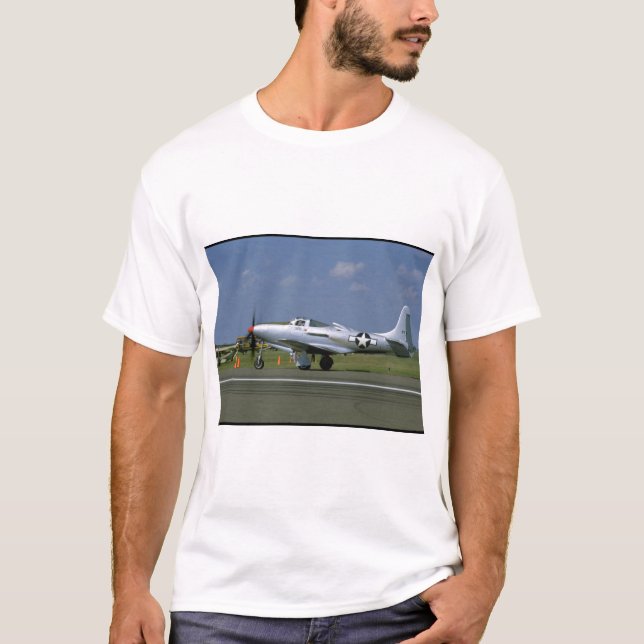P63 König Kobra, Silber, links Side_WWII Flugzeuge T-Shirt (Vorderseite)