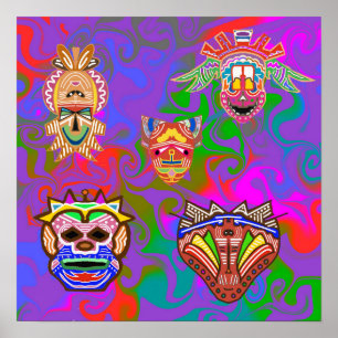 P67 Medely of Mask Poster
