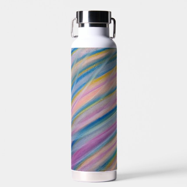 P6 Einzigartige farbenfrohe abstrakte Kunst Trinkflasche (Vorne)