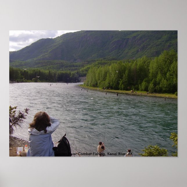 P8040287, Russian River Combat Fishing, Kenai R... Poster (Vorne)