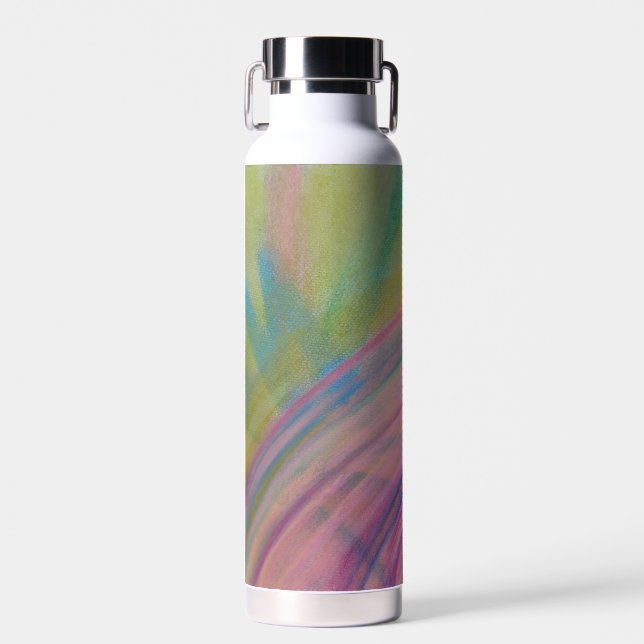 P9 Einzigartige farbenfrohe abstrakte Kunst Trinkflasche (Vorne)