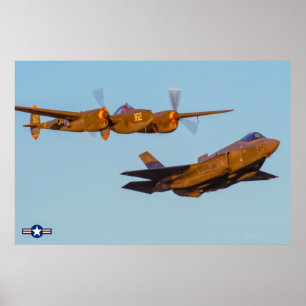 P-38 BELEUCHTUNG UND F-35A BELEUCHTUNG II POSTER