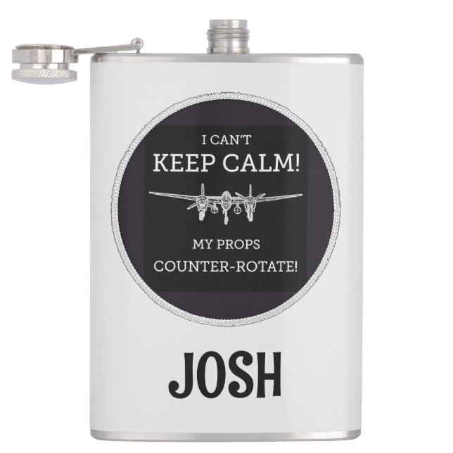 P-38 Blitze, kundenspezifisch, Vinyl-Wrapped Flask Flachmann (Geöffnet)