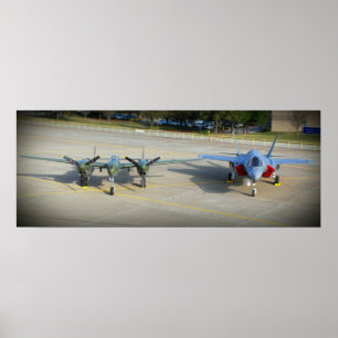 P-38 Blitze und F-35 Blitze II Poster
