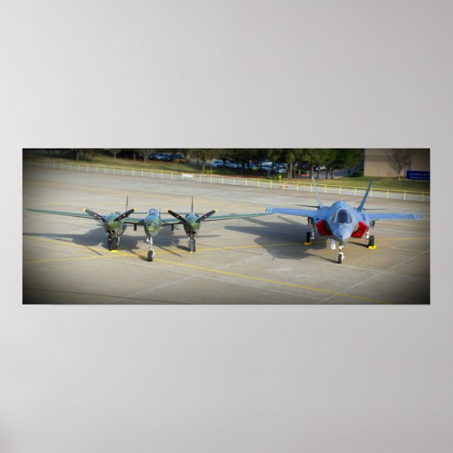 P-38 Blitze und F-35 Blitze II Poster (Vorne)