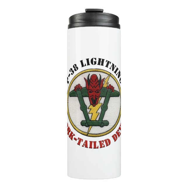 P-38-Blitzgabel Thermosbecher (Vorderseite)