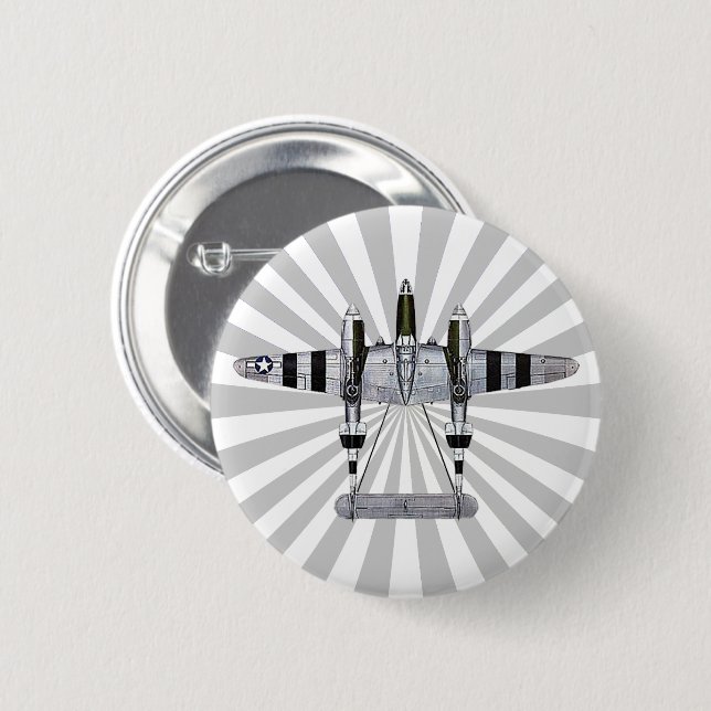 P-38 Blitzlicht-Sternexplosion-Button Button (Vorne & Hinten)