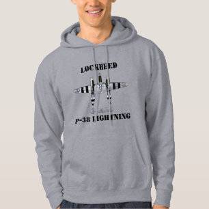 P-38 D-Day Streifen mit Lockheed P-38 Blitze Hoodie