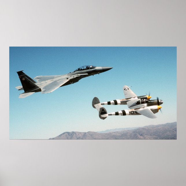 P-38 Lighning F-15 Eagle Poster (Vorne)