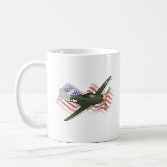 P-39 Airacobra WW2 Flugzeug Kaffeetasse (Links)