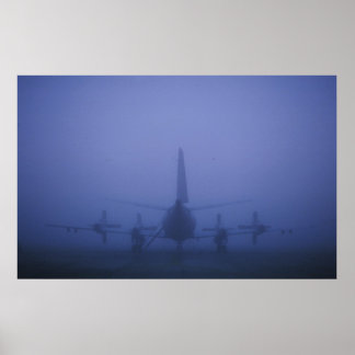 P-3 in Fog Bank Poster