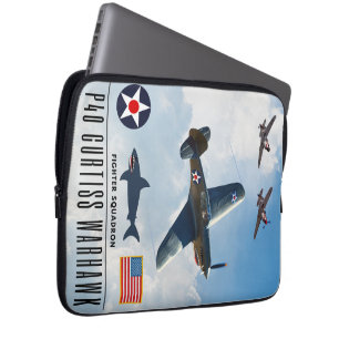 P-40 CURTISS WARHAWK FIGHTER SQUADRON LAPTOPSCHUTZHÜLLE