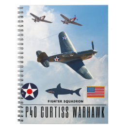 P-40 CURTISS WARHAWK FIGHTER SQUADRON NOTIZBLOCK