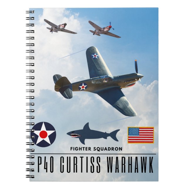 P-40 CURTISS WARHAWK FIGHTER SQUADRON NOTIZBLOCK (Vorderseite)